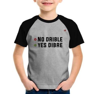 Imagem de Camiseta Raglan Infantil No drible, yes dibre - Foca na Moda, Cinza, P