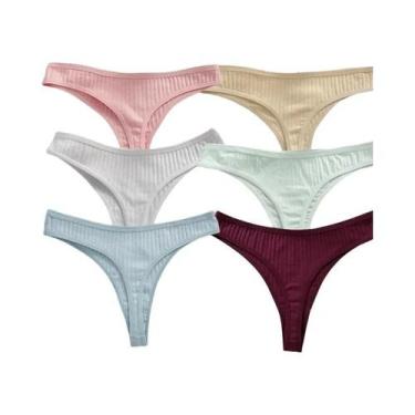 Imagem de Conjunto De 6 Calcinhas G-String De Algodão Sexy Para Mulheres, Linger