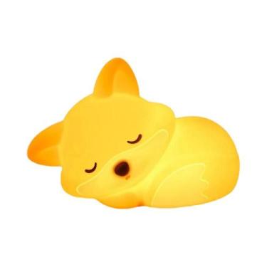 Imagem de Luminária Noturna Recarregável De Silicone Macio Em Formato De Raposa 