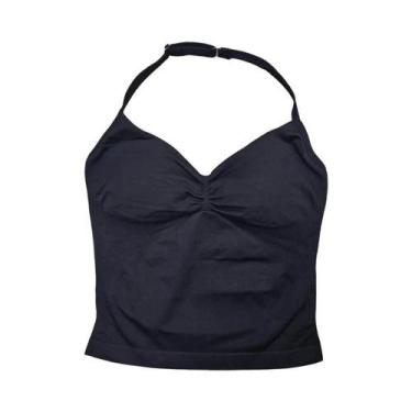 Imagem de Conjunto De Yoga Sem Costura De 2 Peças Para Mulheres: Top Halter Acol