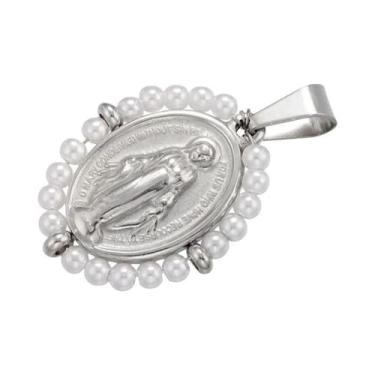 Imagem de Colar Com Pingente De Nossa Senhora Arco-Íris Dourado Para Mulheres, G