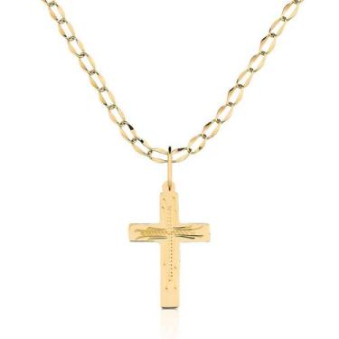 Imagem de Pingente Cruz Ouro Maciço 10k + Corrente 70 Cm - MAEHLER Arte Em Joias