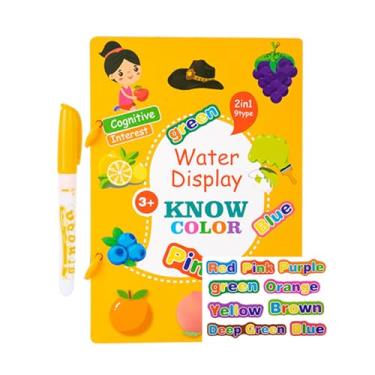 Imagem de Livro Para Pintar Com Água - Atividade De Revelação Com Água Reutilizável,Colorir - Livros De Atividades E Artes Manuais Para Crianças De 3 Anos Ou Mais Meninos E Meninas