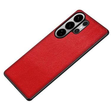 Imagem de LTLMYDAM Capa fina para Samsung Galaxy S26 Ultra/S26 Plus/S26, capa de telefone macia de couro vegano, capa de proteção contra choque, vermelha, S26 Ultra