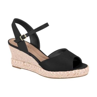 Imagem de Sandália Anabela Salto Cordas Conforto Beira Rio 8486.118 - Preto - 34