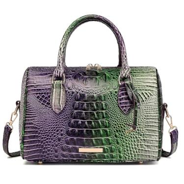 Imagem de Makcr Joacbv Bolsas de crocodilo com alça superior para mulheres, bolsas de couro transversais, bolsa moderna de grande capacidade com alça de ombro