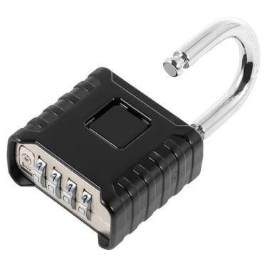 Imagem de MABCIRY Fechadura de combinação de 4 dígitos, cadeado de código de liga de zinco, fechadura de portão externo redefinível, cadeado de combinação resistente, cadeado de senha, design de senha oculta