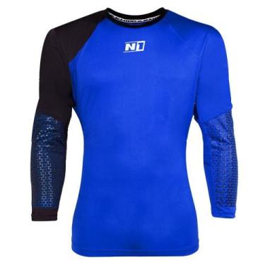 Imagem de Camisa de Goleiro N1 Azul e Preta - N1 Goalkeeper Brasil, GG