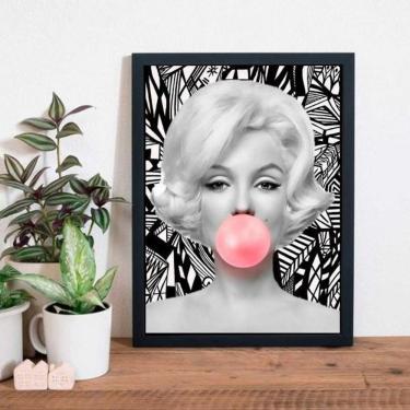 Imagem de Quadro Marilyn Chiclete Estampado 45X34Cm Moldura Preta