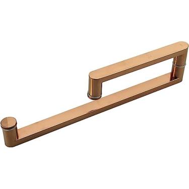 Imagem de BAZAC Puxador de porta de vidro para chuveiro de casa de banho, puxador de porta de vidro de um só lado, substitui puxadores de porta antigos ou danificados - Rose Gold, 225 mm + 425 mm