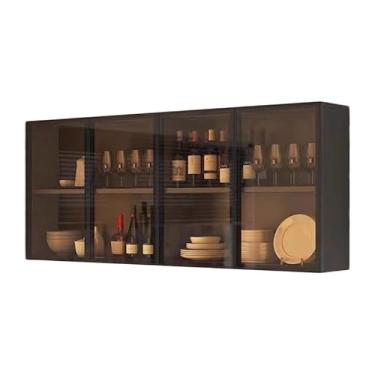 Imagem de Armário de armazenamento independente de várias camadas para cozinha e banheiro, armário de parede de porta de vidro, organizador de despensa versátil para sala de jantar, lavanderia e uso doméstico