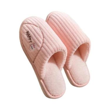 Imagem de Chinelos De Inverno Unissex Em Plush, Antiderrapantes, Forrados Com Fl