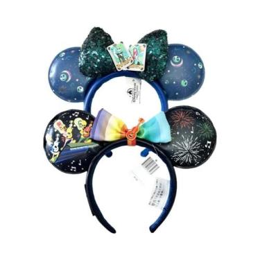 Imagem de Tiara De Natal Disney Mickey E Minnie De Couro PU Com Laço Para Adulto