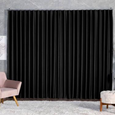 Imagem de Cortina Blackout Tecido 3.00m x 2.30m Para Trilho Suíço Sala Quarto