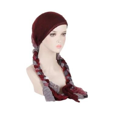 Imagem de Turbante Hijab Feminino Pré-Amarrado Com Cauda Longa, Lenço De Cabeça 