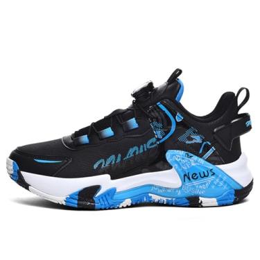 Imagem de Floette Tênis de basquete masculino com sistema de cadarço BOA Fashion Graffiti Tênis de cano alto masculino antiderrapante com amortecimento atlético, A002, 42