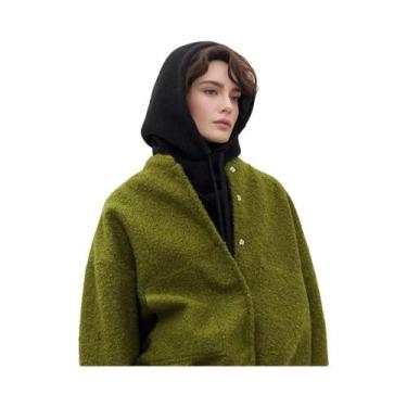 Imagem de Gorro De Inverno Feminino Em Tricô Com Balaclava E Cachecol Integrados