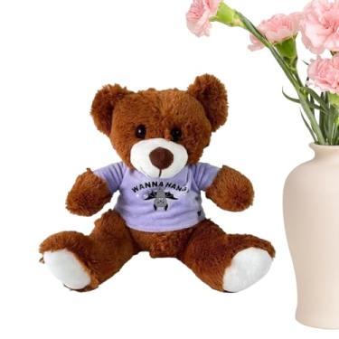 Imagem de Urso de pelúcia – decoração de camisa com estampa de morcego macio | Brinquedo de pelúcia de urso, para chuveiro, aniversário, dos namorados, Halloween, Páscoa, menino, menina