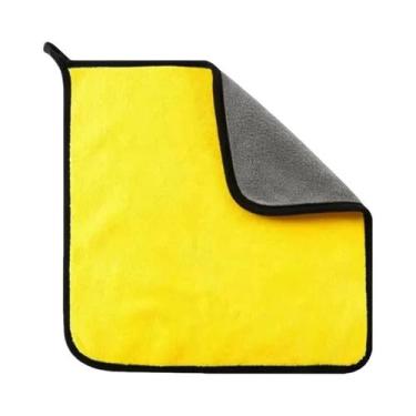 Imagem de Toalhas De Microfibra Amarelas Para Lavagem De Carro, Pano Absorvente 