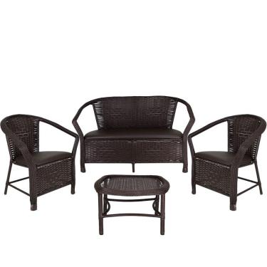 Imagem de Conjunto De Poltronas E Mesa Marrom Tabaco Navegantes