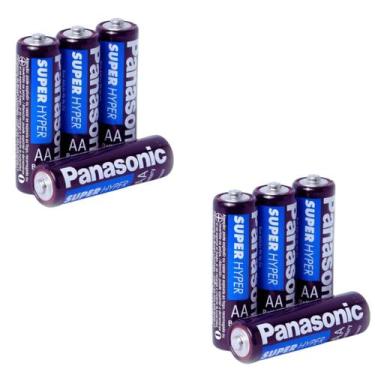Imagem de 8, 12, ou 20 Pilhas AA ou AAA Comum ou Palito Panasonic Packs com 4 Un