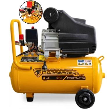 Imagem de Compressor Port. LUB 8,6 PES 2,0HP 25L EVALD TRACTOR COMPBRASIL