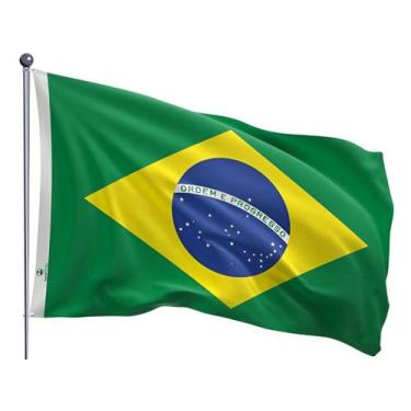 Imagem de Bandeira do Brasil oficial dupla face globo estampado - Pátria Bordado
