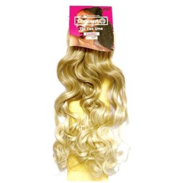 Imagem de Aplique De Fibra Sintetica Tic Tac Uno Cacho 65Cm - Cor Loiro Dourado/