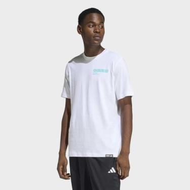 Imagem de Camiseta Adidas Casual Sport Masculina, Branco, G