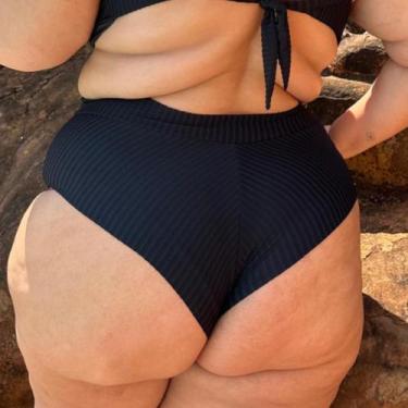 Imagem de Calcinha Avulsa Plus Size Hot Pants Canelado - Califórnia Brasil, Pret