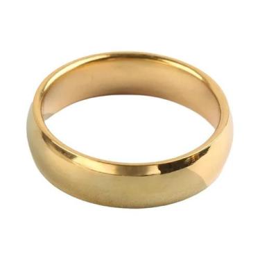 Imagem de Anel de Aço Inoxidável Dourado - Clássico para Casamento e Noivado, 9,