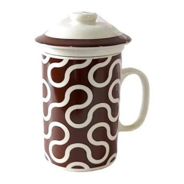 Imagem de Caneca Porcelana Floral Infusora Para Chá Com Tampa 310 Ml - top rio, 