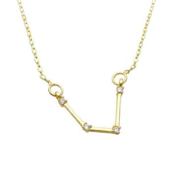 Imagem de Colar de Ouro 18k com Pingente Constelação do Zodíaco Banhado - Tropic