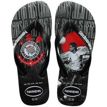 Imagem de Chinelo Havaianas Top Times Corinthians Timão Dia dos Pais, Preto, 37/