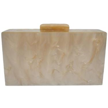 Imagem de Bolsa Feminina De Festa Clutch Perolada Quadrada Acrílico - Lika Bijut