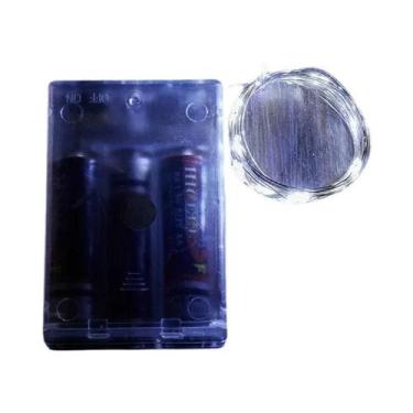 Imagem de Corda De Luzes LED Prateadas De 10M Com 100 LEDs, Alimentada Por Bater