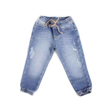 Imagem de Calça Jeans Infantil Moletom Menino Jogger-Masculino