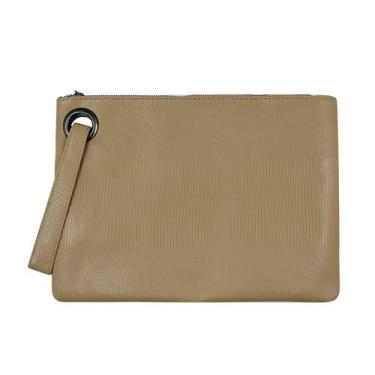 Imagem de Bolsa embreagem feminina MOSSTYUS de couro PU de tamanho grande, marro