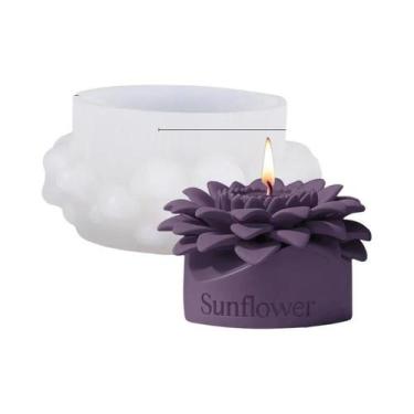 Imagem de Moldes De Silicone Para Velas Aromáticas De Girassol DIY, Ornamento Cr