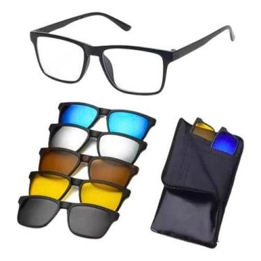 Imagem de Combo Óculos Clip On 6 em 1 com Lentes Polarizadas UV400 e Armação par