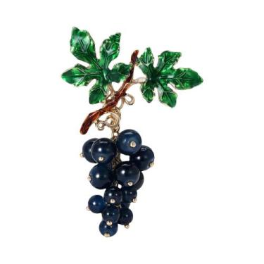Imagem de Broche De Luxo Feminino Com Strass Em Formato De Uva E Pérolas, Acessó