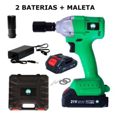 Imagem de Chave De Impacto Sem Fio Elétrica Com Maleta 2 Baterias 21v Bivolt 110