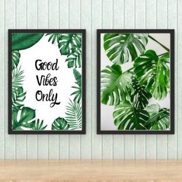 Imagem de Kit 2 Quadros Decorativos Good Vibes Only
