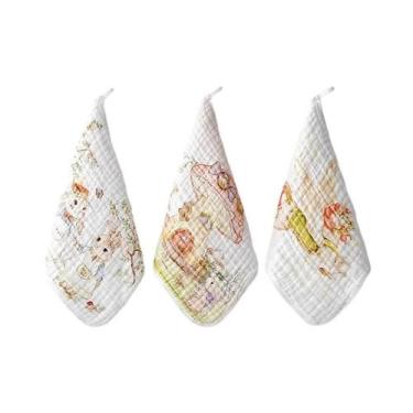 Imagem de Toalhas De Bebê De Algodão Muslin De 6 Camadas, 3 Peças, Lenços Macios