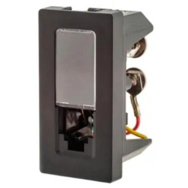 Imagem de Tomada Telefone Rj11 Conector 4 Fios Preto Pial Plus+ Legrand Única, Ú