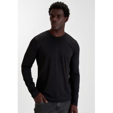 Imagem de Camiseta docthos slim manga longa térmica felpada, 003 preto, M