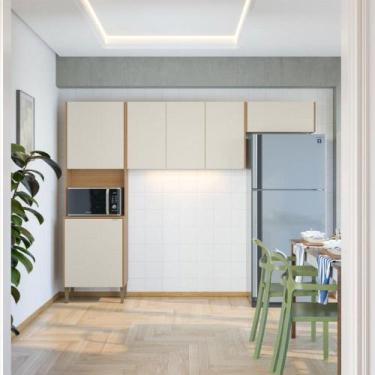 Imagem de Cozinha Compacta Soul 6 Portas Freijó/Soft - Kits Paraná, Bege Claro