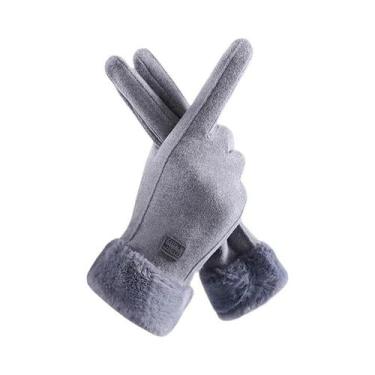 Imagem de Luvas De Ciclismo Femininas De Inverno Quentes Com Tela Sensível Ao To