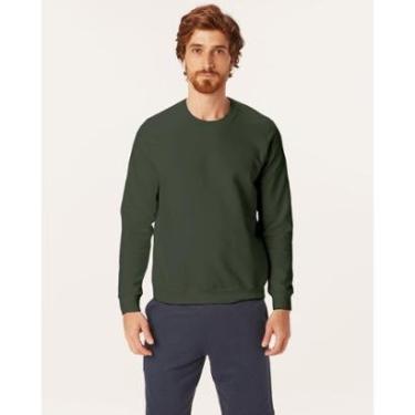 Imagem de Blusão Moletom Flanelado Malwee Verde Musgo - GG Malwee-Masculino