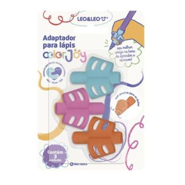 Imagem de Adaptador De Lápis Com Encaixe No Dedo Color Joy 3un Leo&leo - TILIBRA